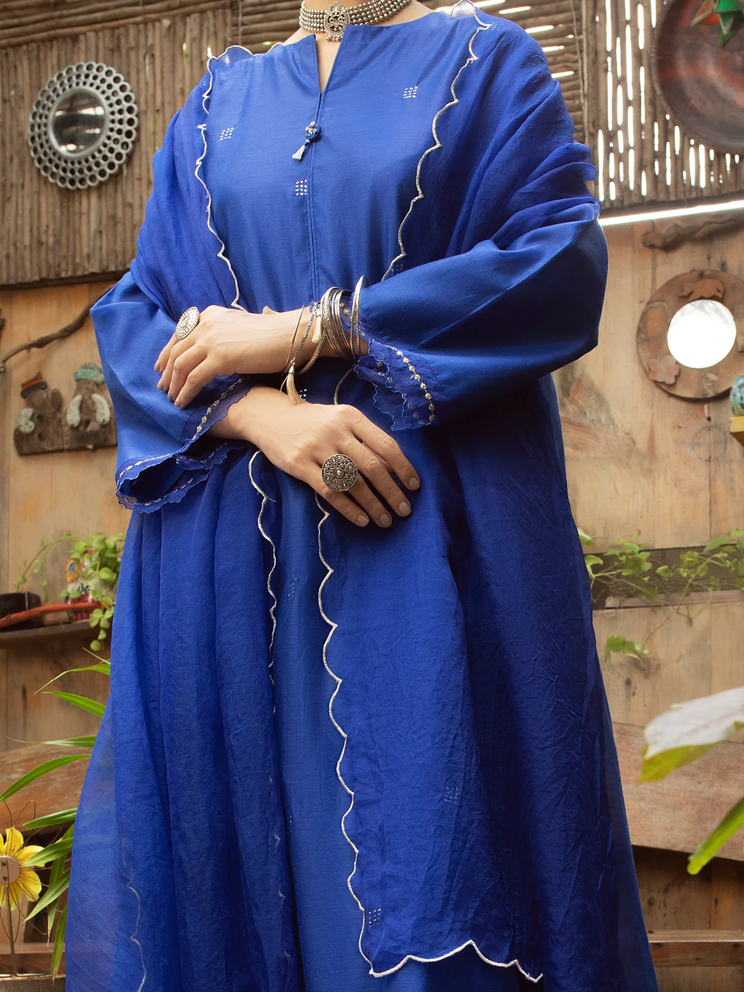 Dark Blue Modal 2 Piece Stitched - ALCR-2PS-LKS-1070 - Image 6