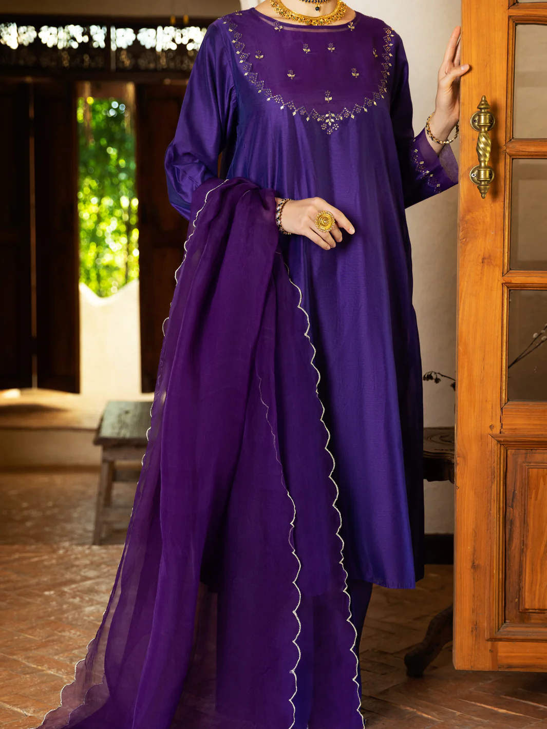 Purple Modal 2 Piece Stitched - ALCR-2PS-LKS-1072