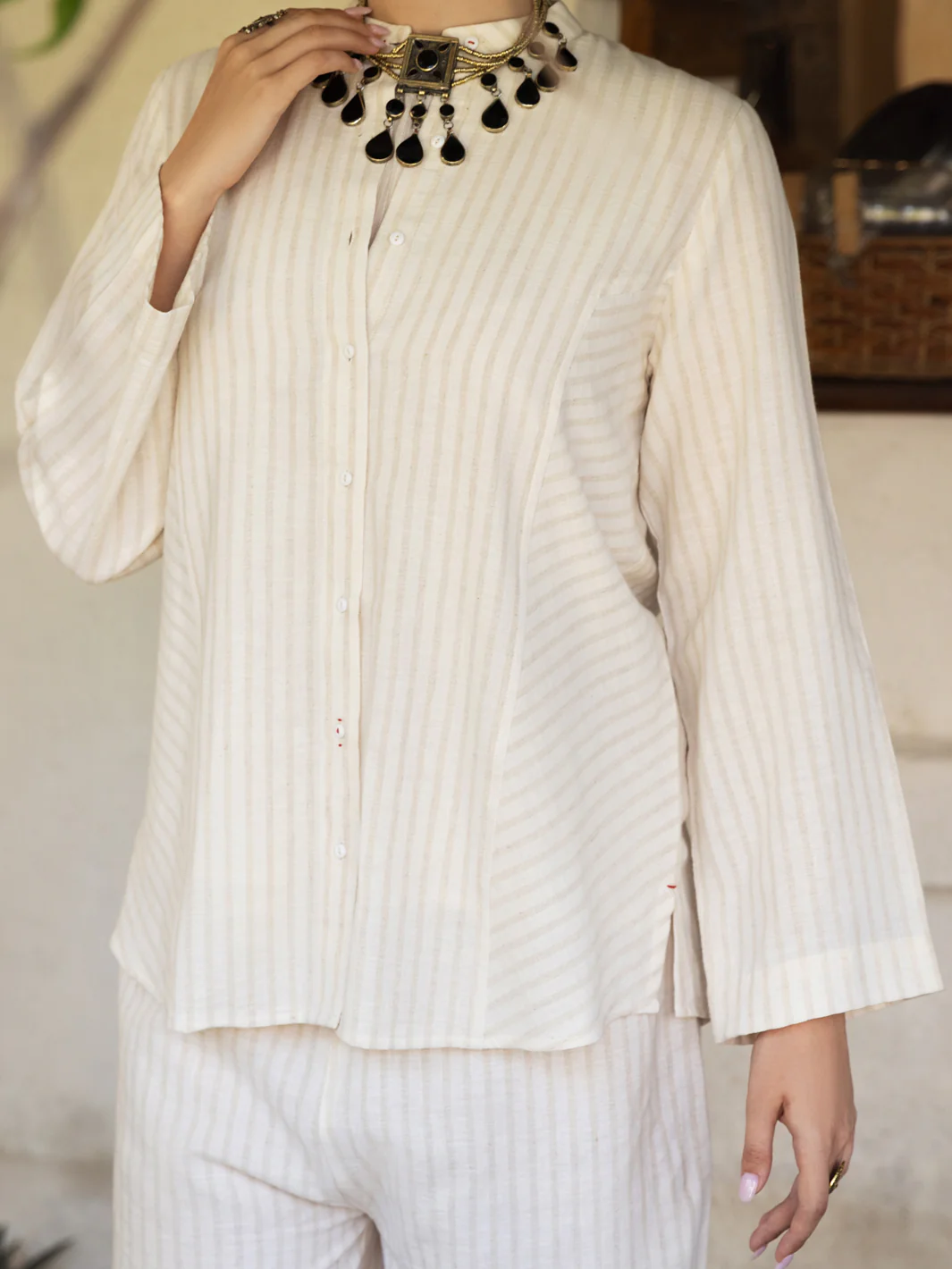 Off White Linen 2 Piece Stitched - ALCR-2PS-LKS-1090 - Image 2