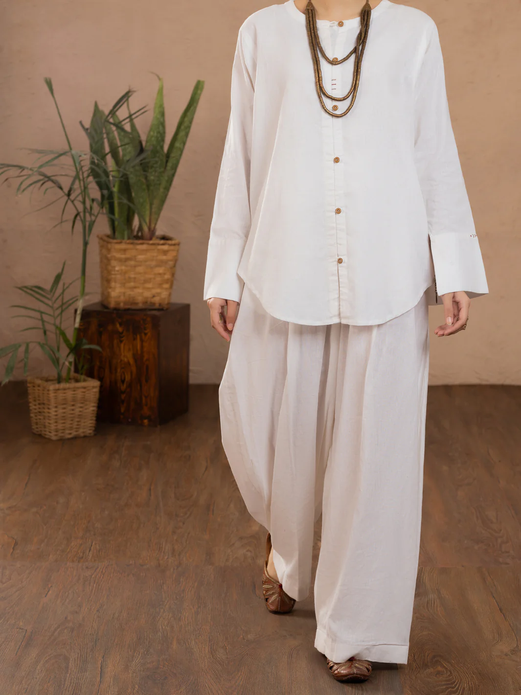 White Linen 2Pc Stitched - ALCR-2PS-LKS-1108