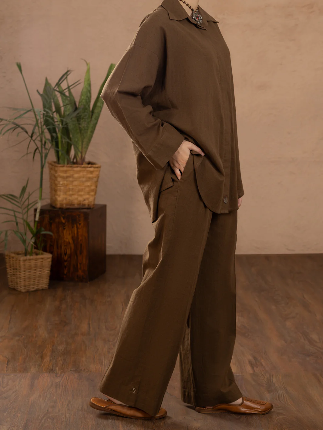 Brown Linen 2Pc Stitched - ALCR-2PS-LKS-1109 - Image 3