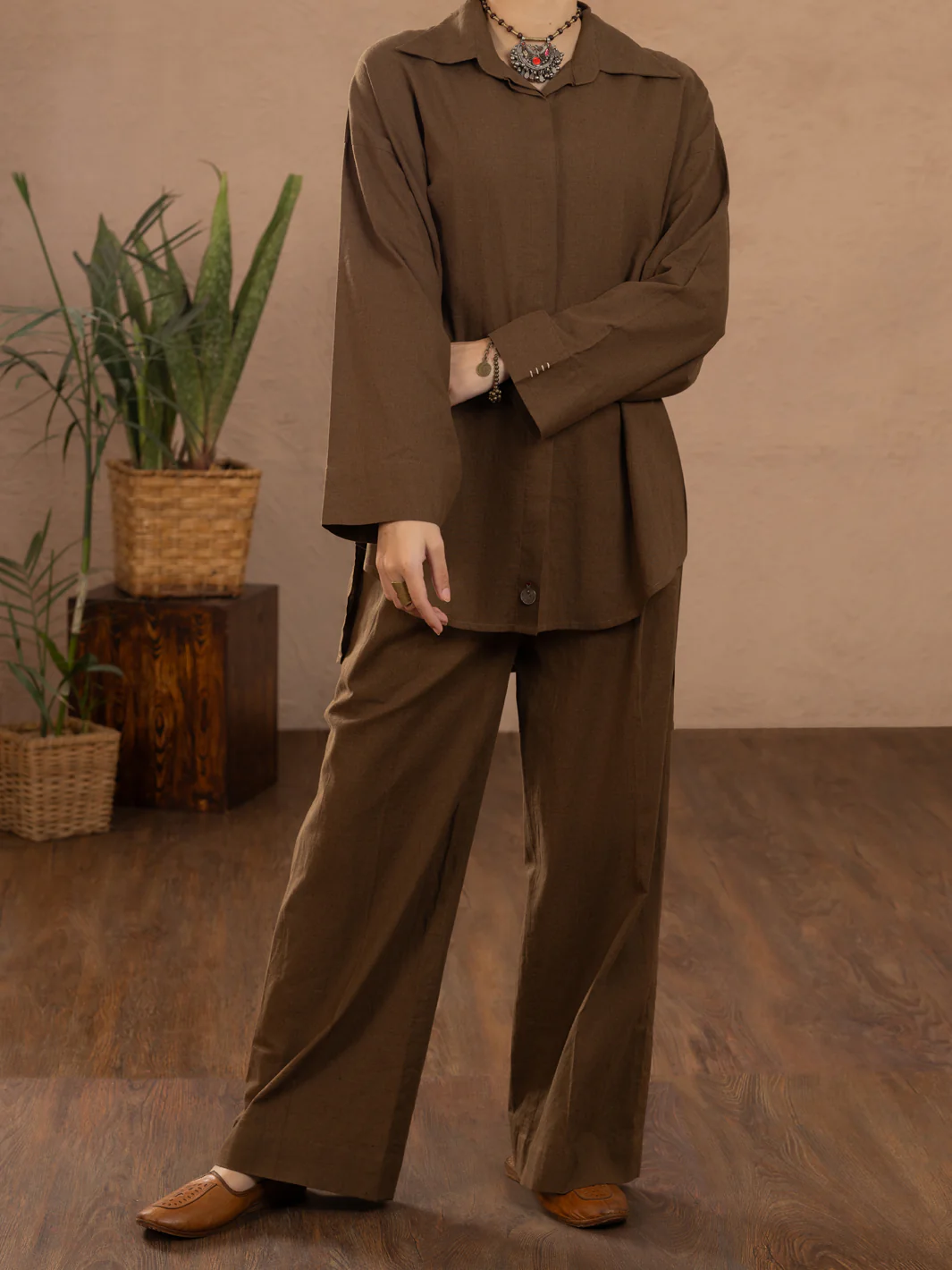 Brown Linen 2Pc Stitched - ALCR-2PS-LKS-1109 - Image 4
