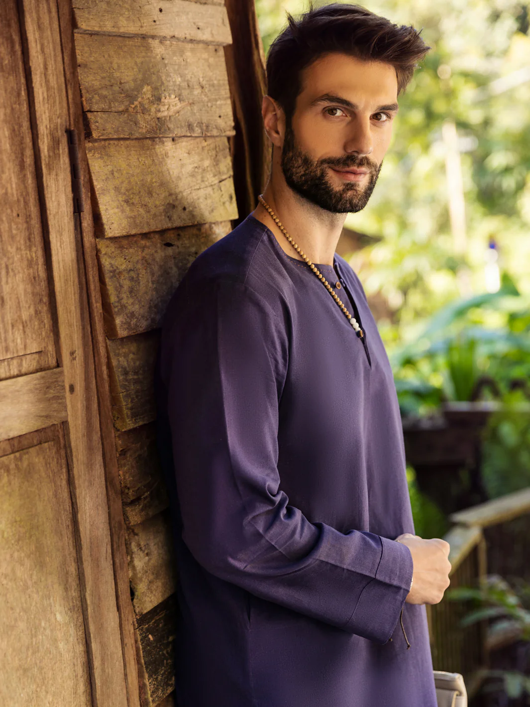 Dark Purple Linen Short Kurta Trouser - ALCR-KT-006 - Image 2