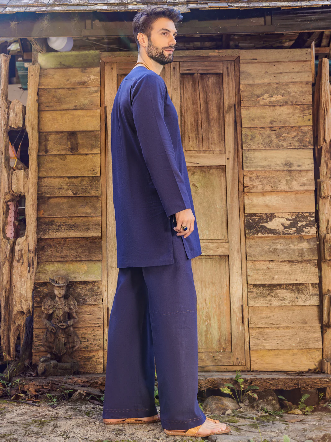 Dark Purple Linen Short Kurta Trouser - ALCR-KT-006 - Image 5