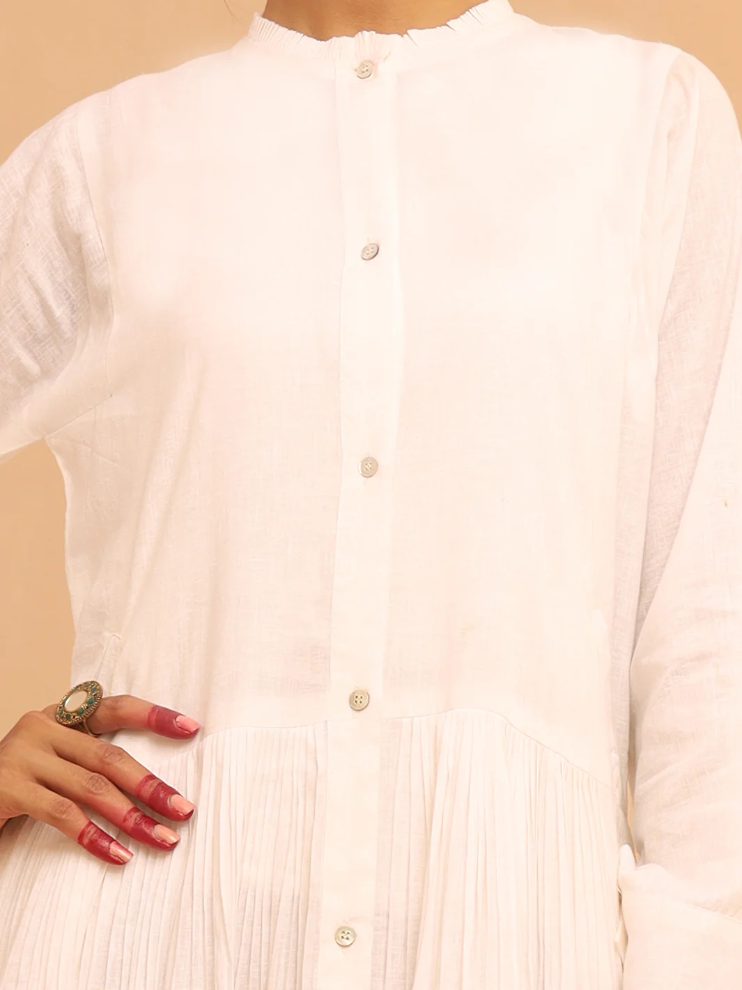 White Linen Tunic - ALCR-LK-1012 - Image 2