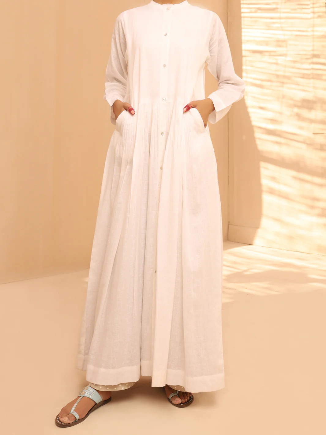 White Linen Tunic - ALCR-LK-1012 - Image 3