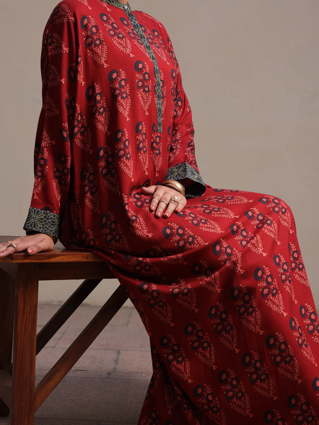 Maroon Linen Tunic - ALCR-LK-1058 - Image 4