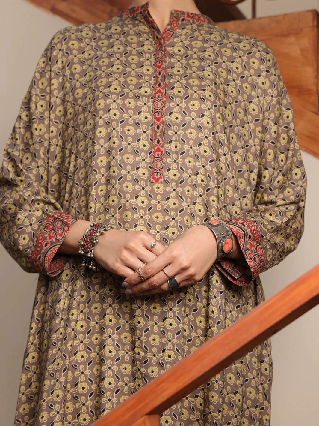 Mehndi Green Linen Tunic - ALCR-LK-1059 - Image 3