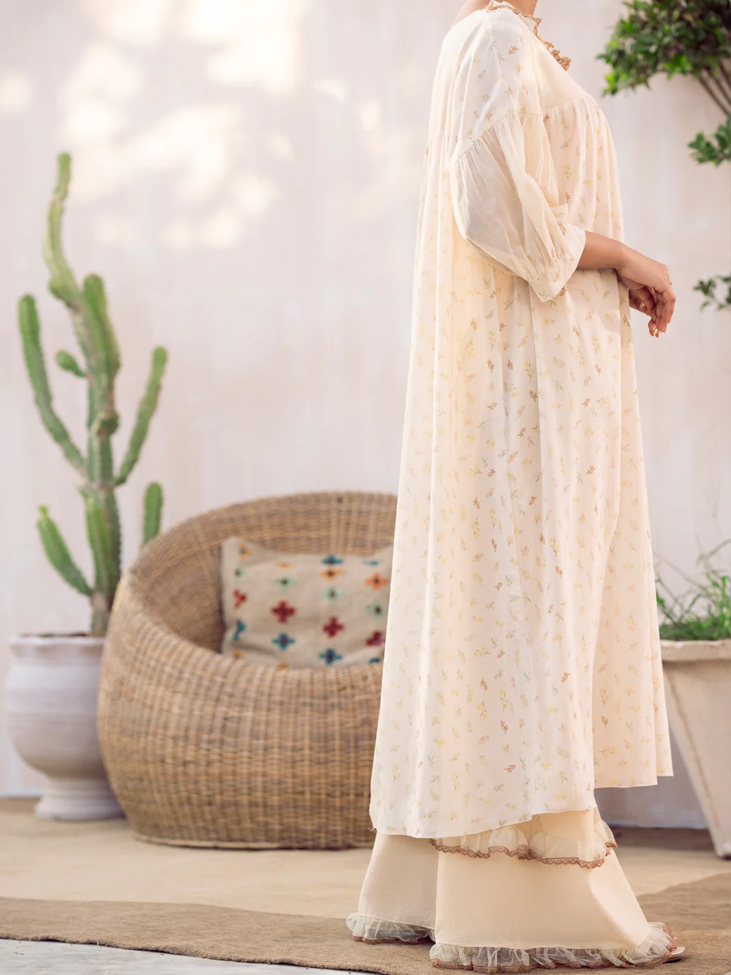 Off White Cotton Tunic - ALCR-LK-1080 - Image 2