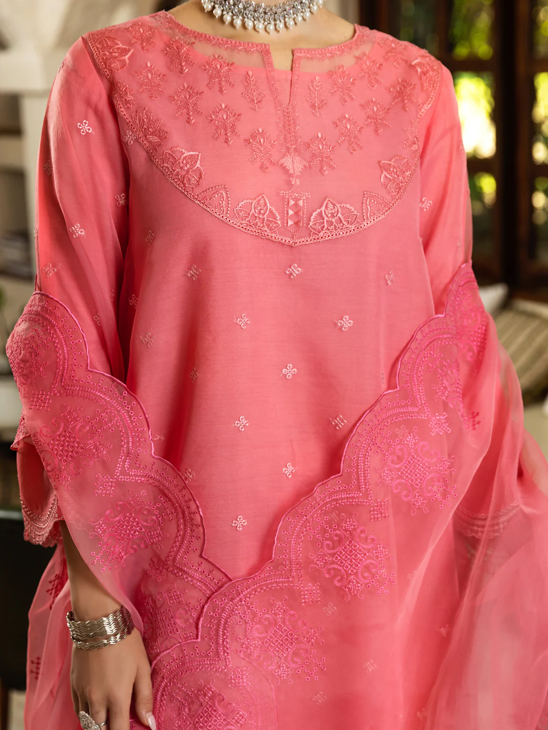 Pink Organza Tunic - ALCR-LK-1082 - Image 2