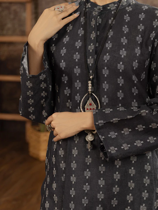 Black Linen Tunic - ALCR-LK-1106 - Image 3