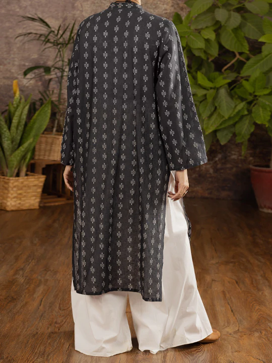 Black Linen Tunic - ALCR-LK-1106 - Image 4