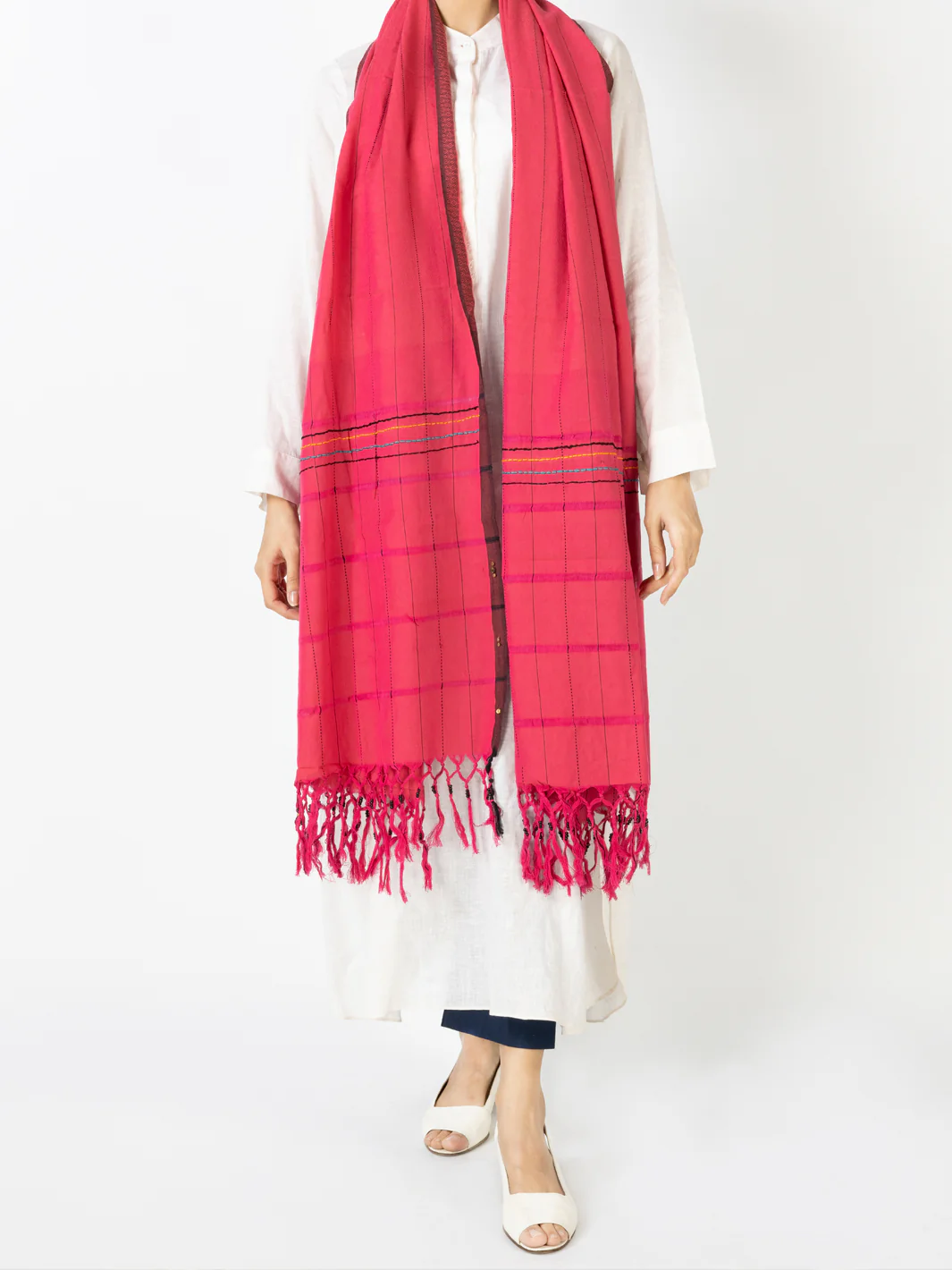 Pink Cotton Women Stole - ALCR-ST-1037