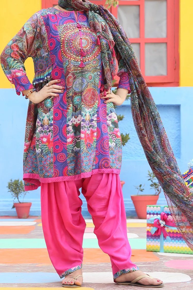 Orange 3 Piece Stitched - ALDP-064