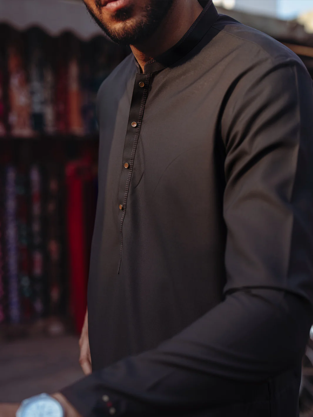 Brown Blended Kurta - ALET-K-2005 - Image 5