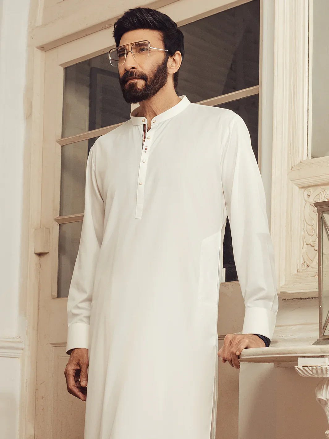 White Plain Kameez Shalwar - ALET-KS-1011-R4 - Image 2