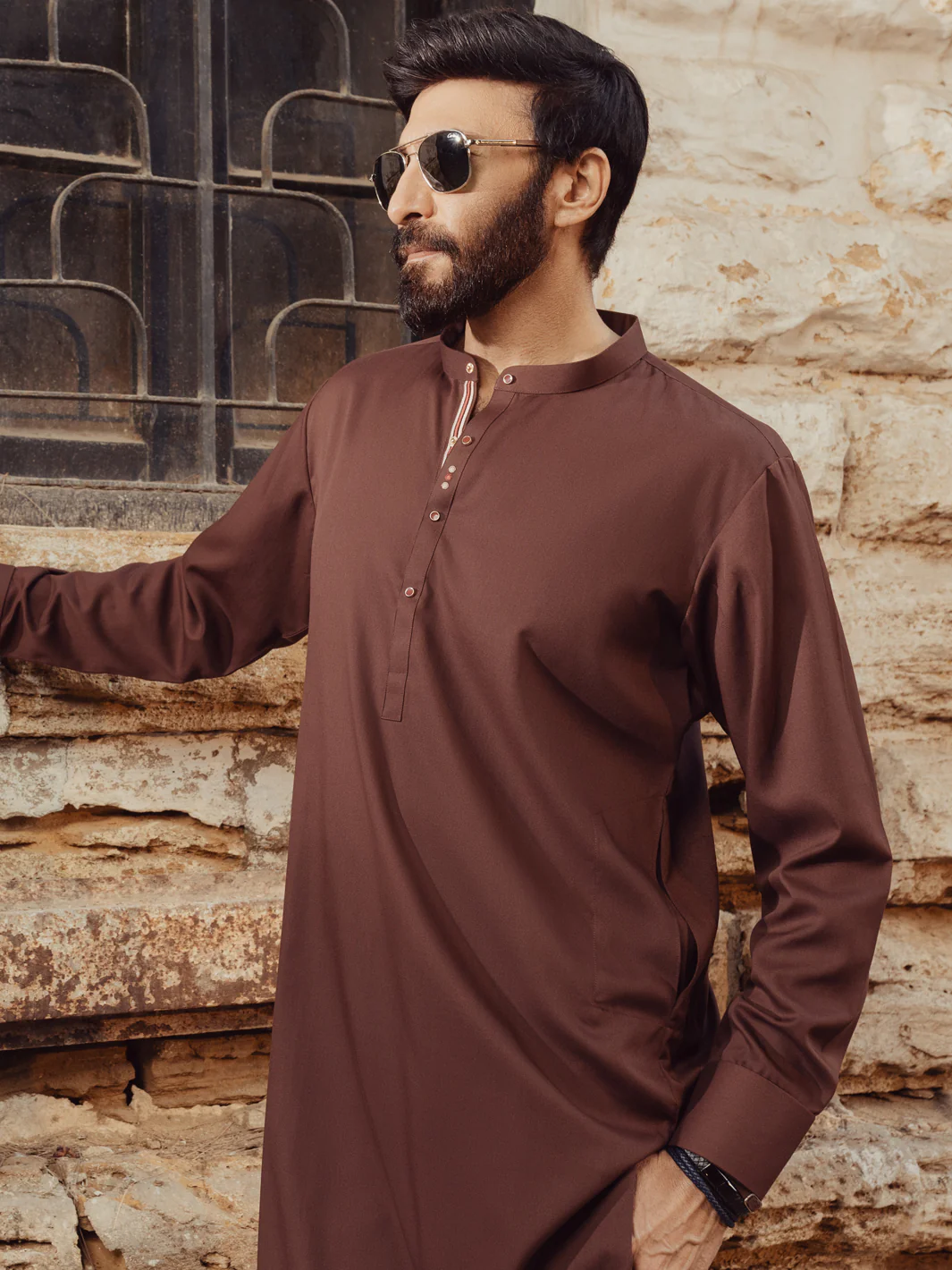 Maroon Blended Kurta Trousers - ALET-KT-1006-R2 - Image 4