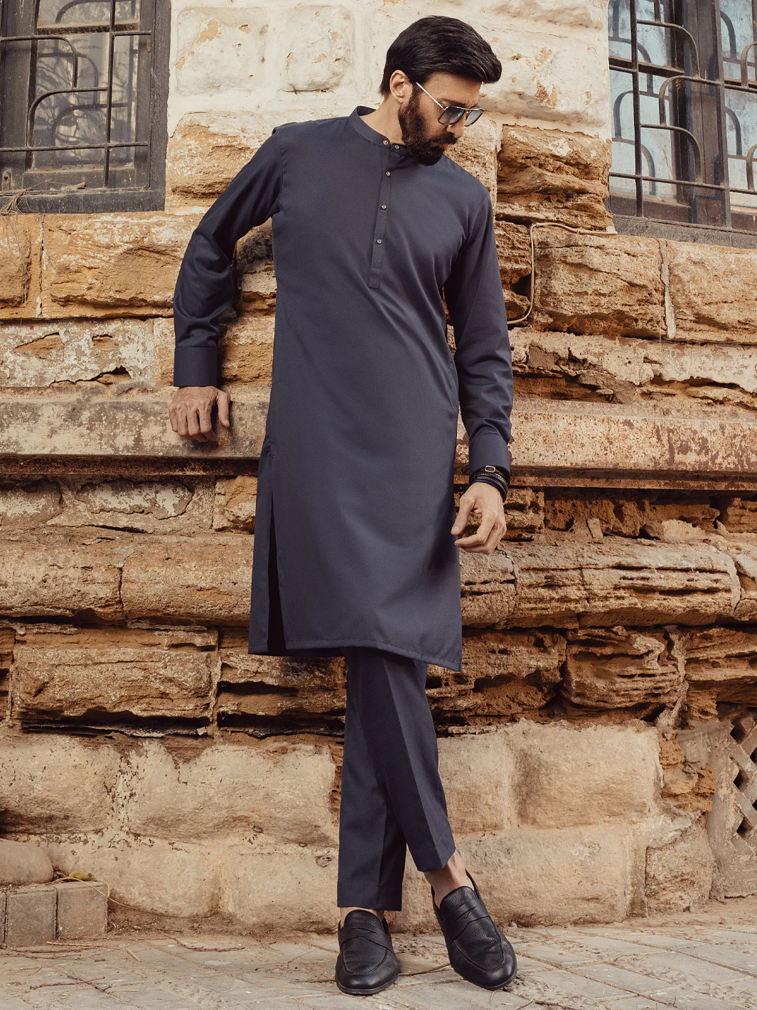 Grey Plain Kurta Trousers - ALET-KT-3002-R2 - Image 4