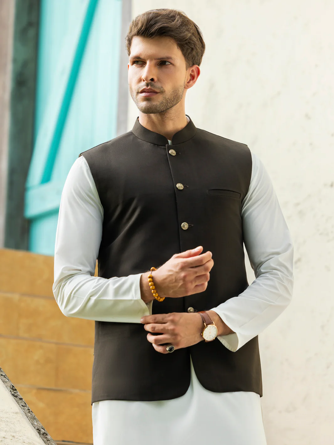 Brown Blended Waistcoat - ALET-WC-1004-R2