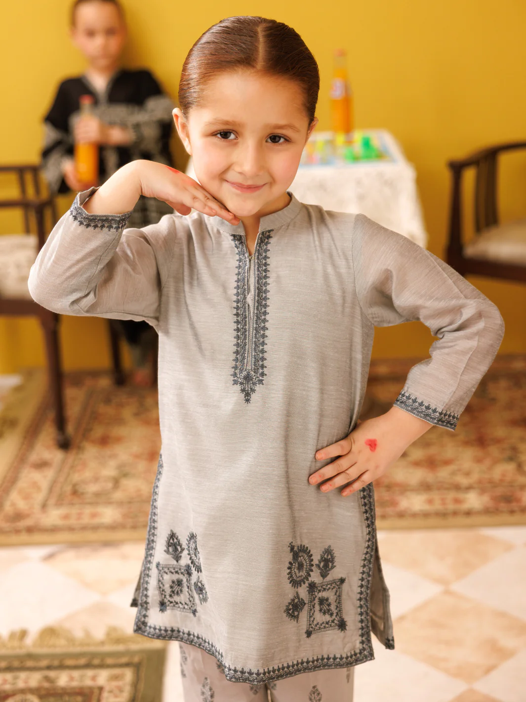 Grey Paper Cotton 2 Piece Stitched - ALGR-2PS-LKS-1016 - Image 3