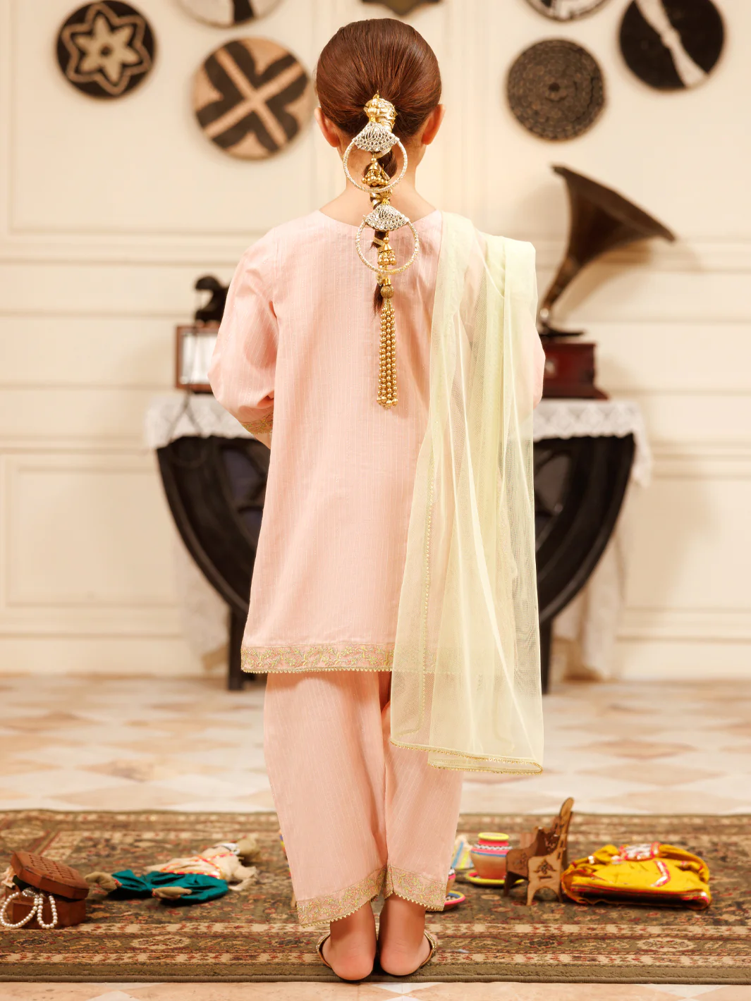 Light Pink Cotton Lurex Formal 3Pc Stitched - ALGR-3PS-LS-024 - Image 3