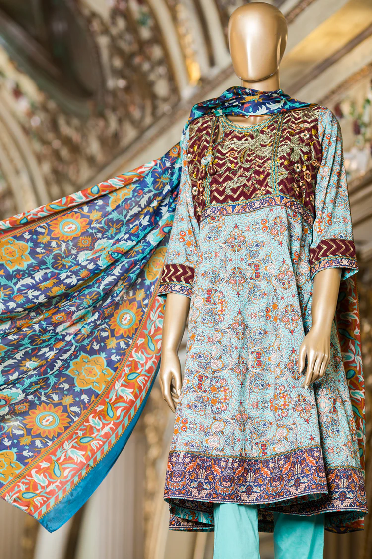 Sky Blue 3 Piece Unstitched - ALP-206