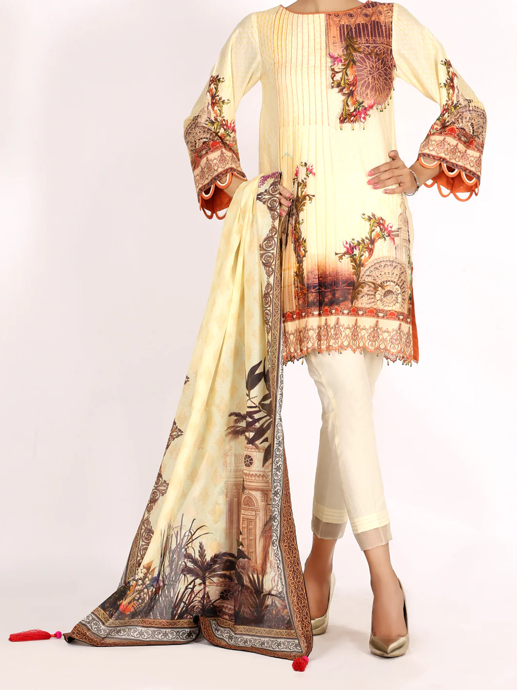 Beige Lawn 2 Piece Unstitched - ALP-2PS-1000