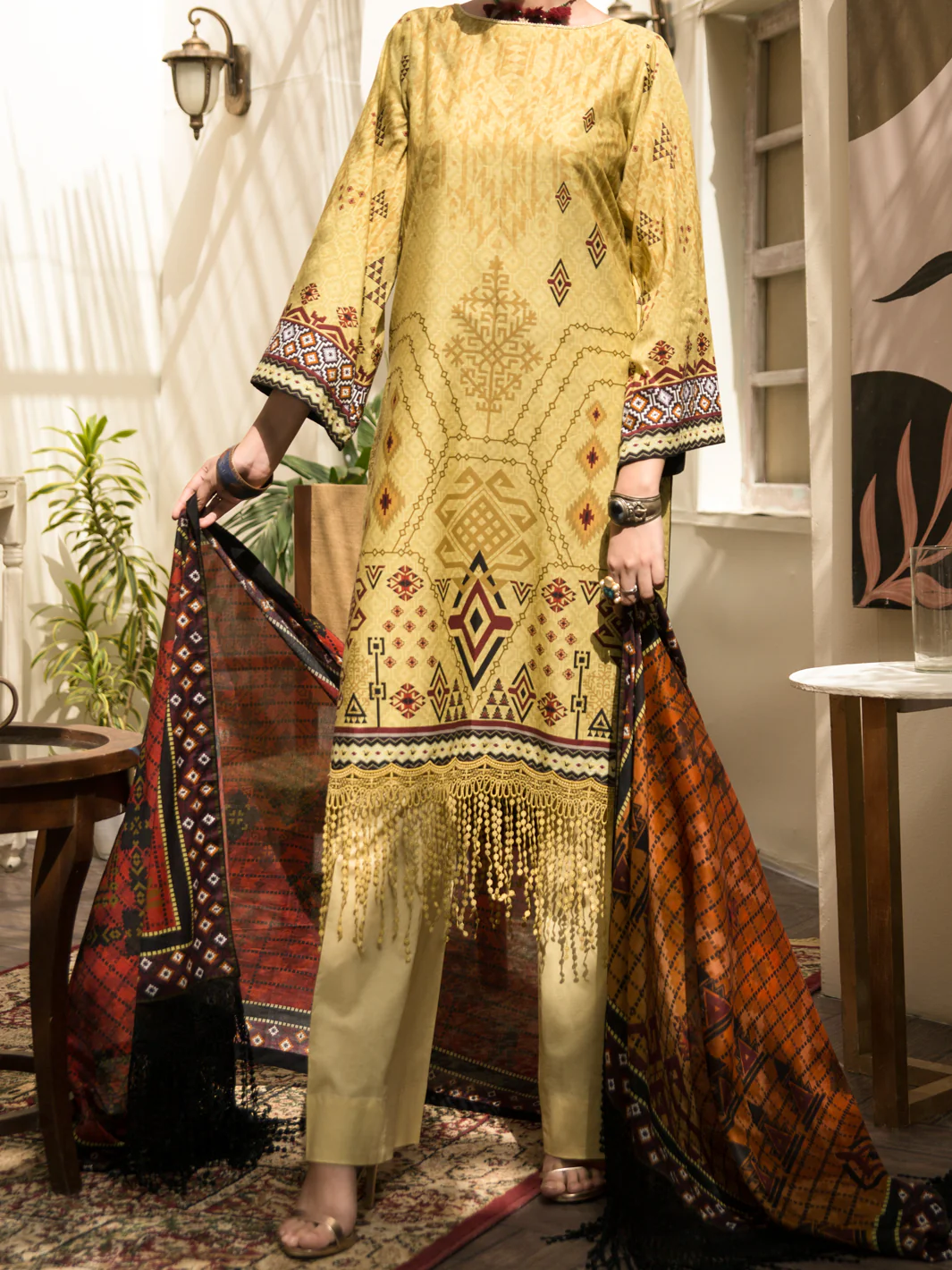 Beige Cambric 2 Piece Unstitched - ALP-2PS-1212