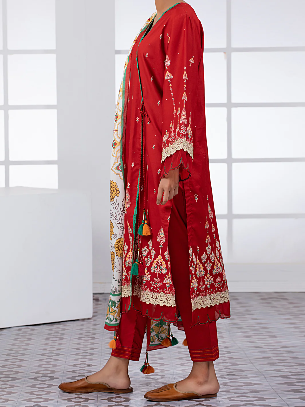 Maroon Lawn 2 Piece Unstitched - ALP-2PS-1447B - Image 5