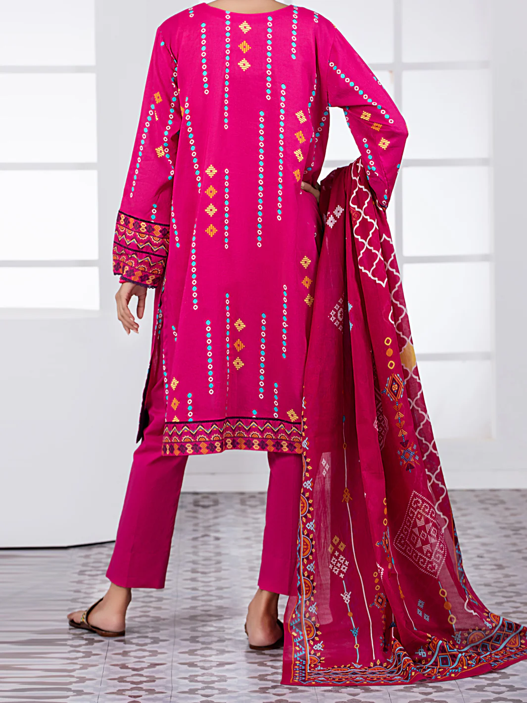 Pink Lawn 2 Piece Unstitched - ALP-2PS-1452B - Image 2