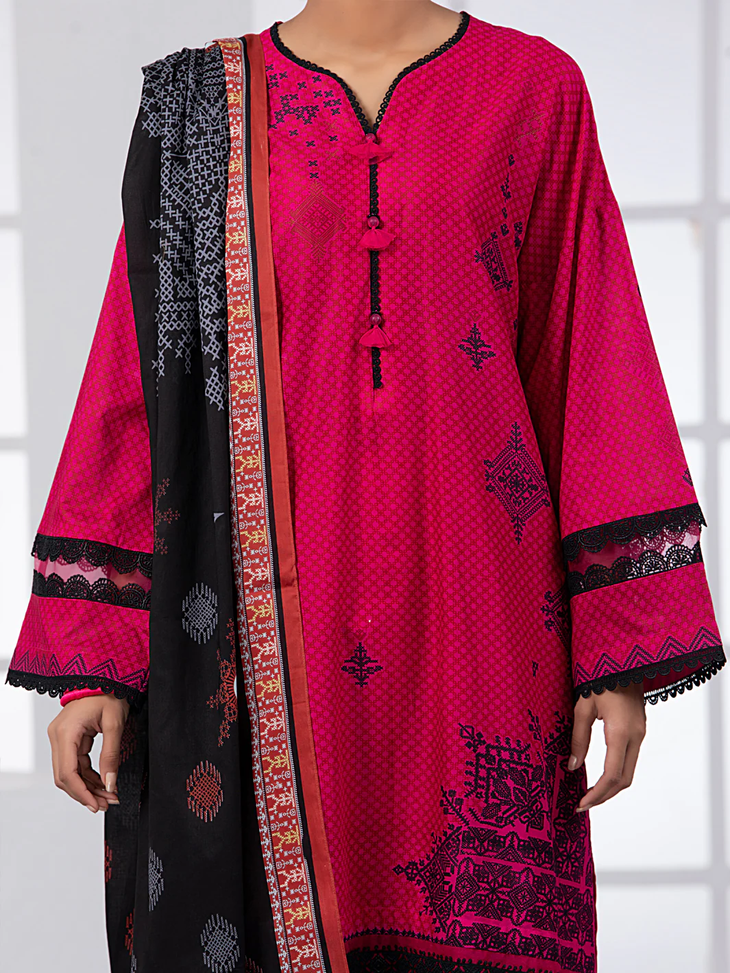 Red 2 Piece Unstitched - ALP-2PS-1453A - Image 5