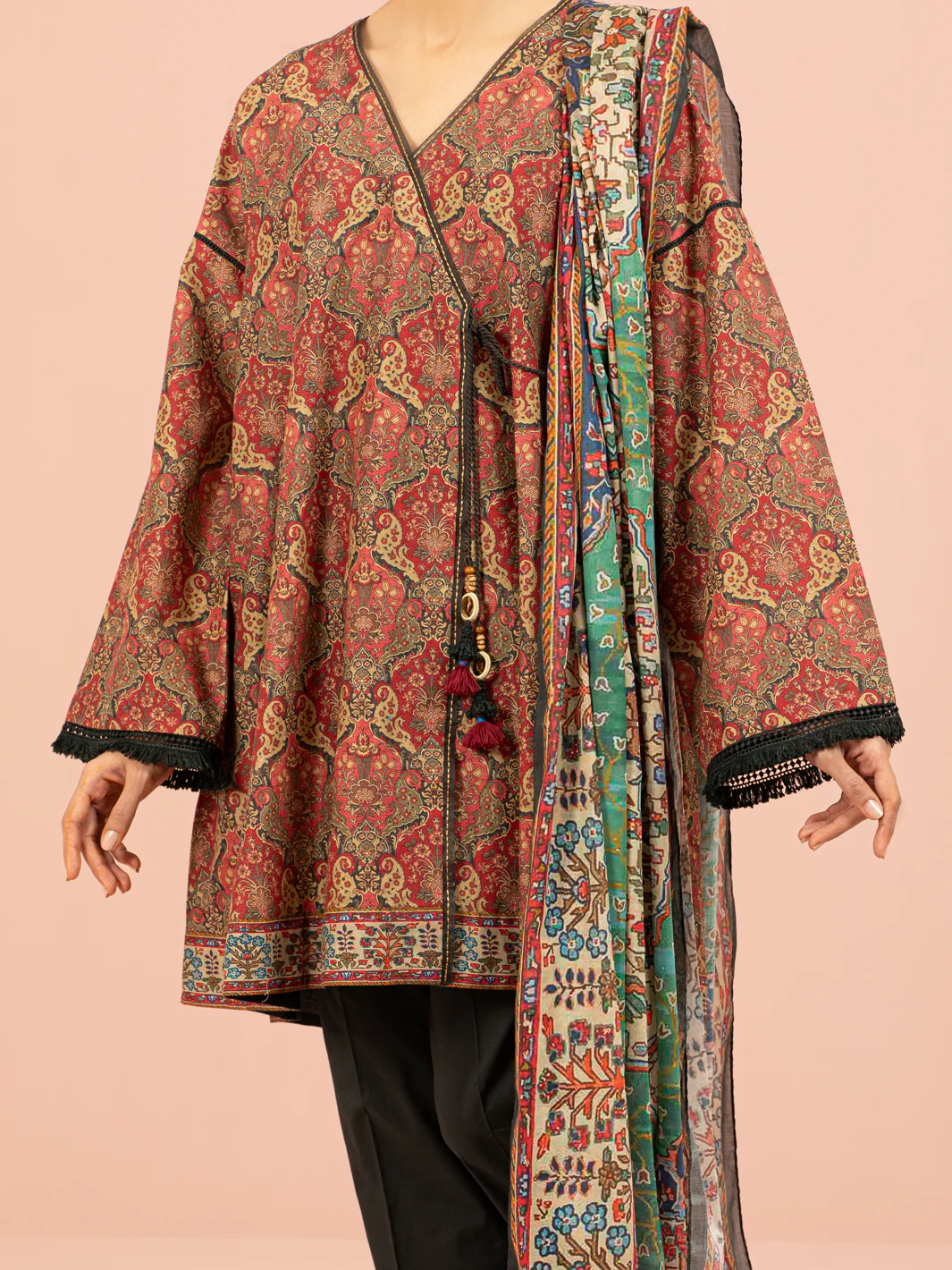 Maroon Lawn 2 Piece Unstitched - ALP-2PS-1556 - Image 3