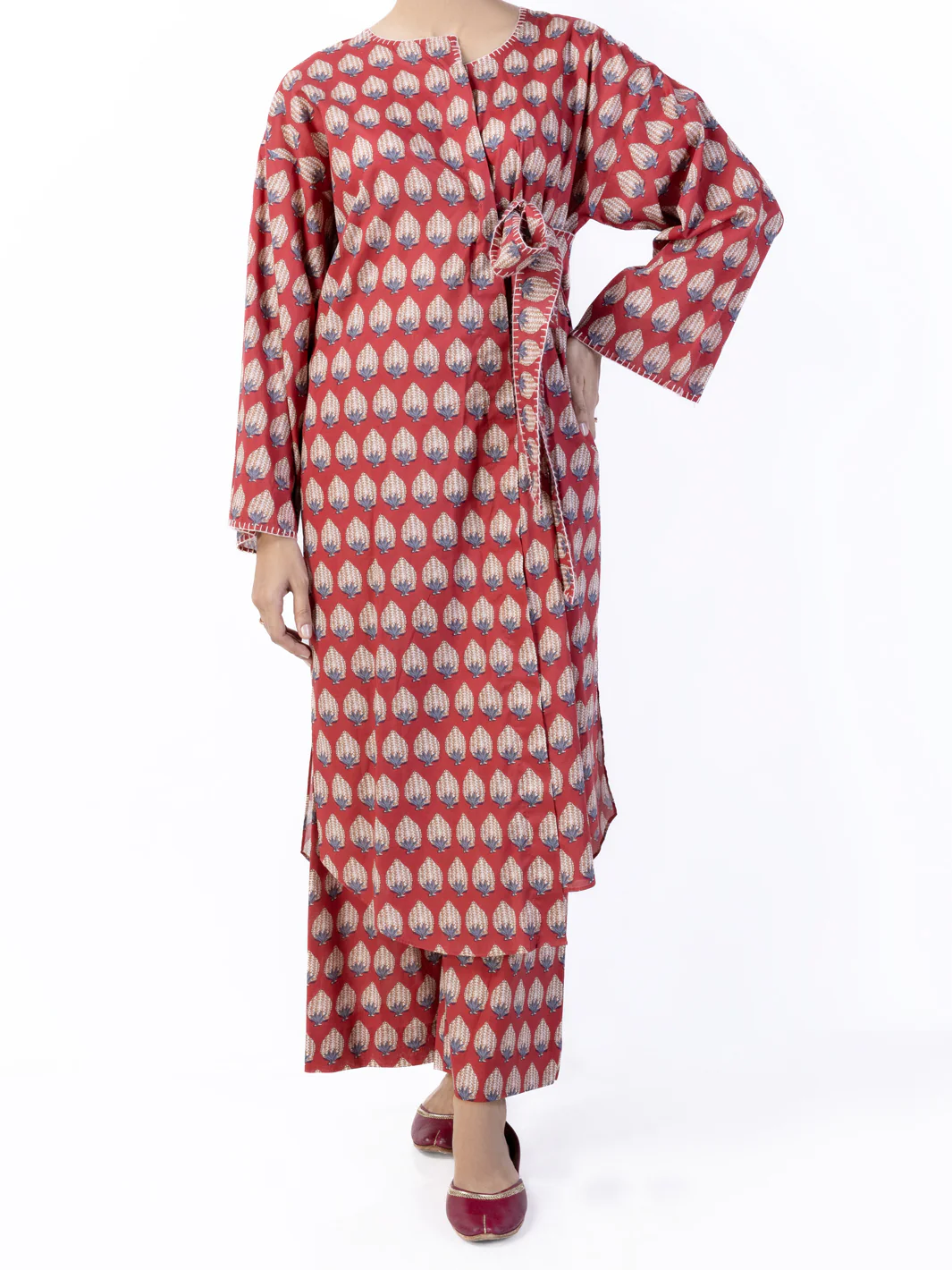 Red Lawn 2Pc Unstitched - ALP-2PS-1737