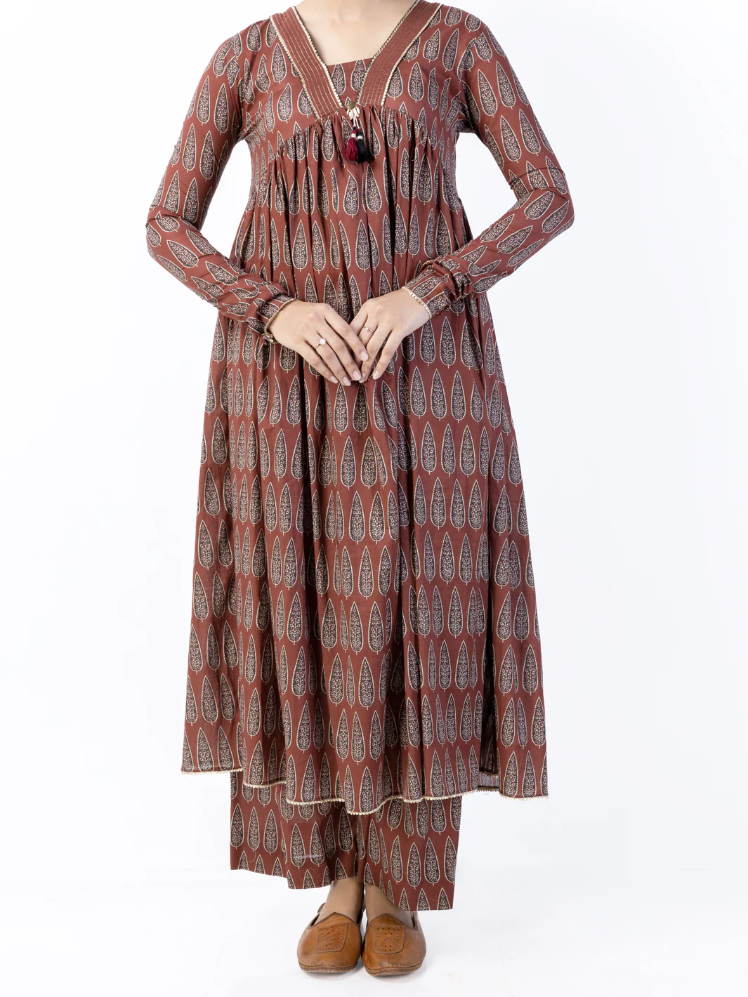 Dark Brown Lawn 2Pc Unstitched - ALP-2PS-1738
