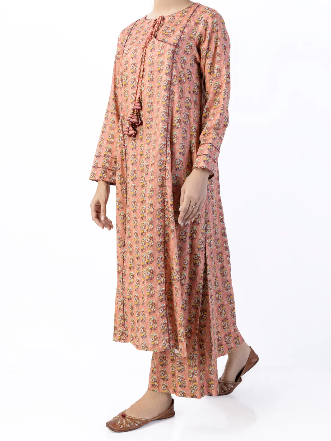 Peach Lawn 2Pc Unstitched - ALP-2PS-1740 - Image 2