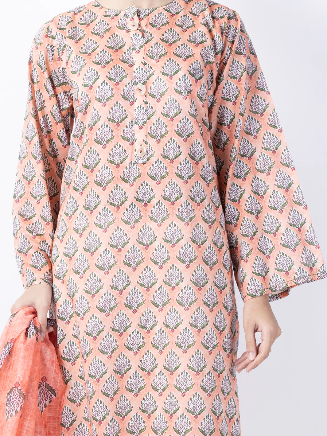 Peach Lawn 2Pc Unstitched - ALP-2PS-1745 - Image 3