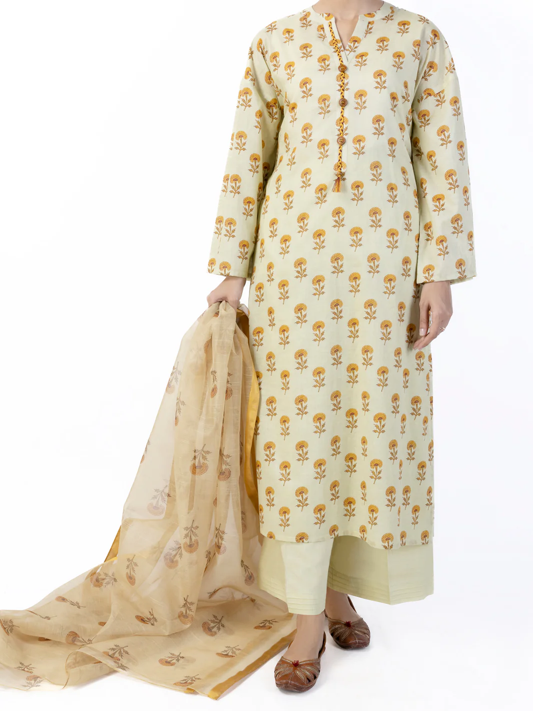 Cream Lawn 2Pc Unstitched - ALP-2PS-1747