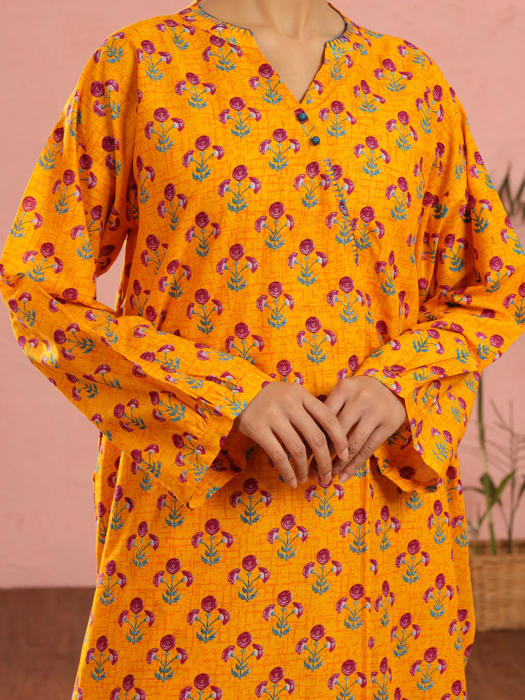 Yellow Cambric 2Pc Unstitched - ALP-2PS-1969 - Image 3