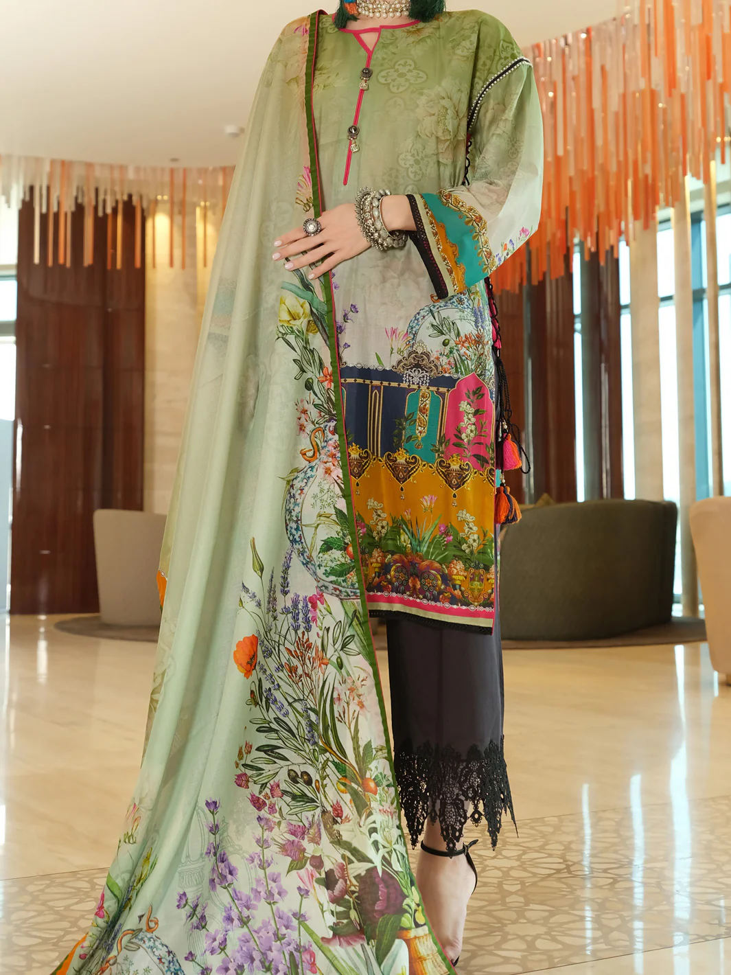 Green Lawn 2 Piece Unstitched - ALP-2PS-913