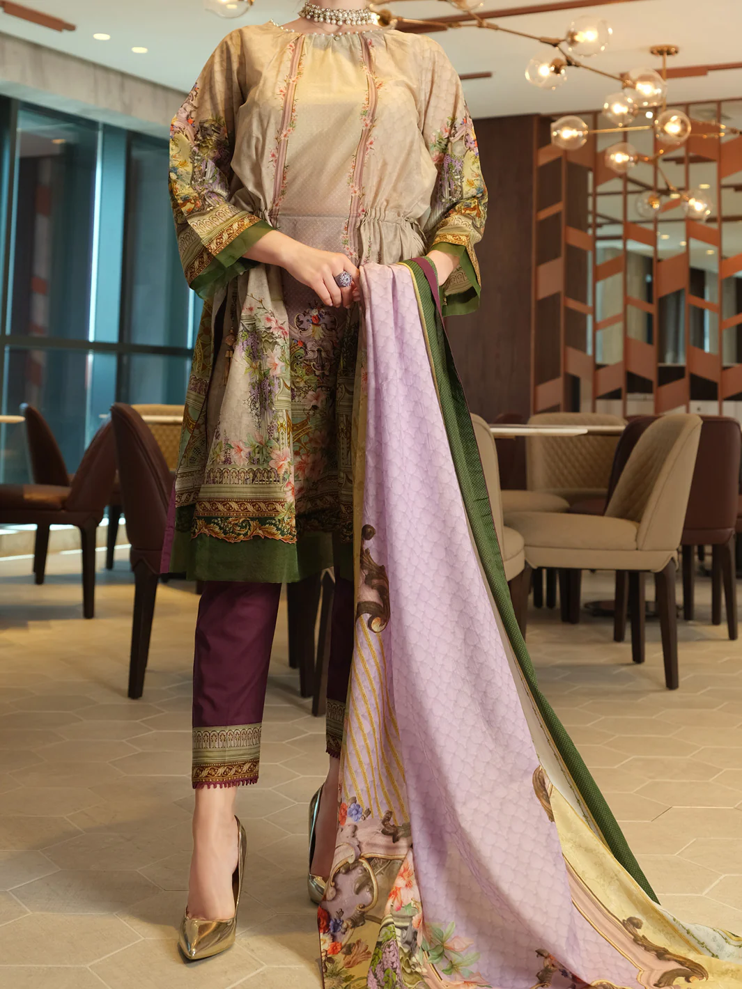 Beige Lawn 2 Piece Unstitched - ALP-2PS-917