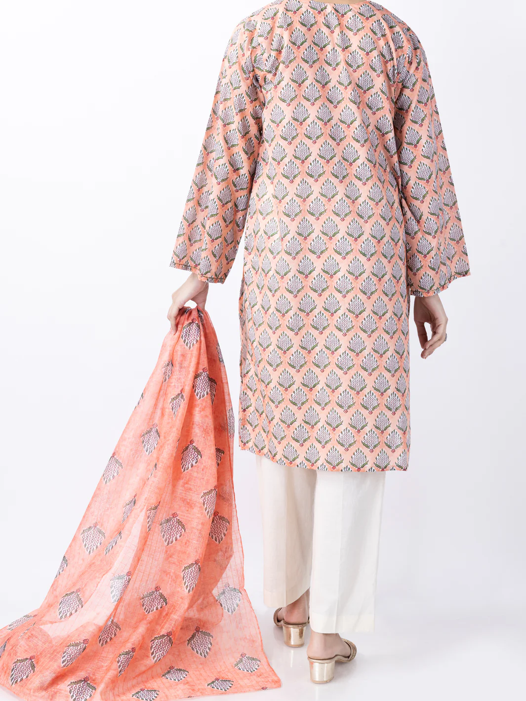 Peach Lawn 2Pc Stitched - ALP-2PS-LKD-1745 - Image 2