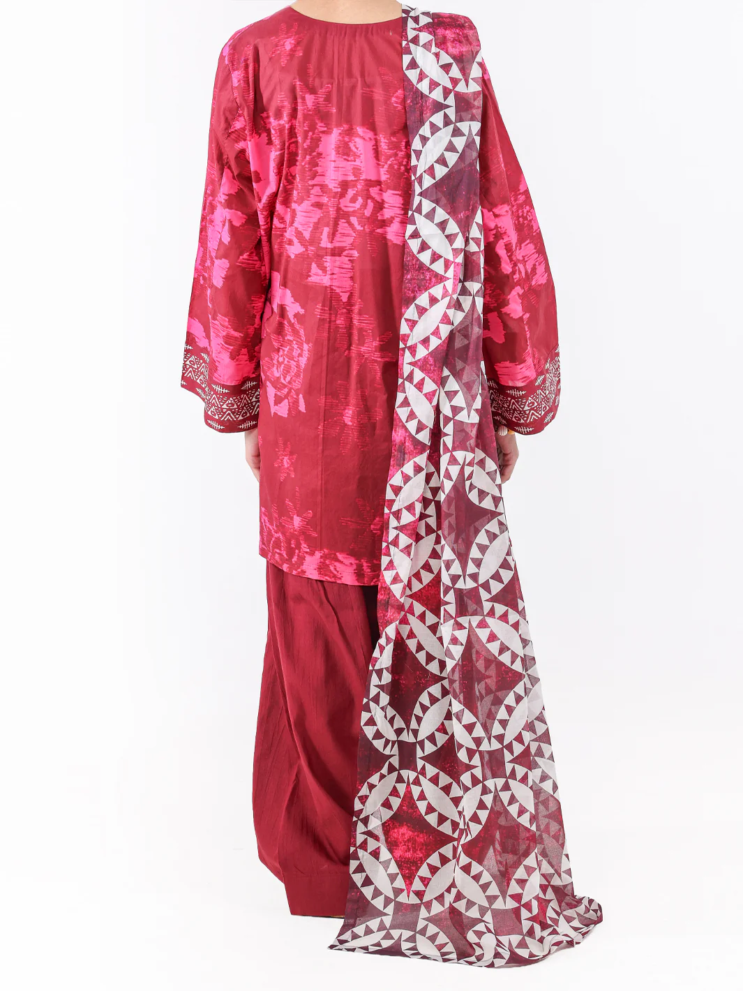 Maroon Lawn 2Pc Unstitched - ALP-2PS-LKD-2467 - Image 3