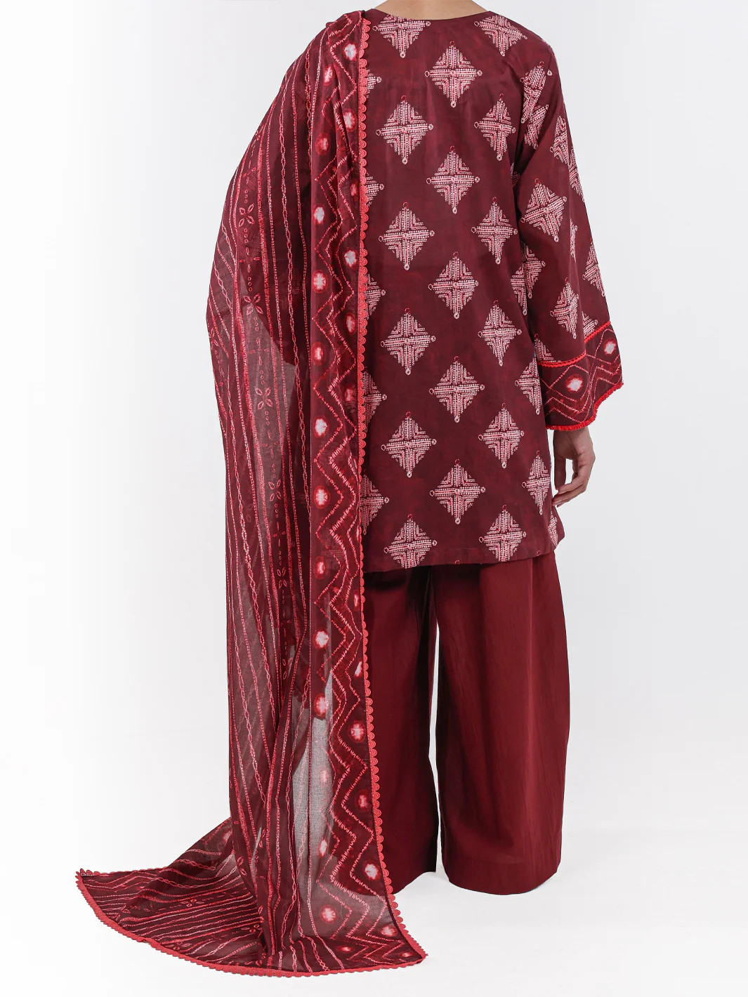 Maroon Lawn 2Pc Unstitched - ALP-2PS-LKD-2471 - Image 3