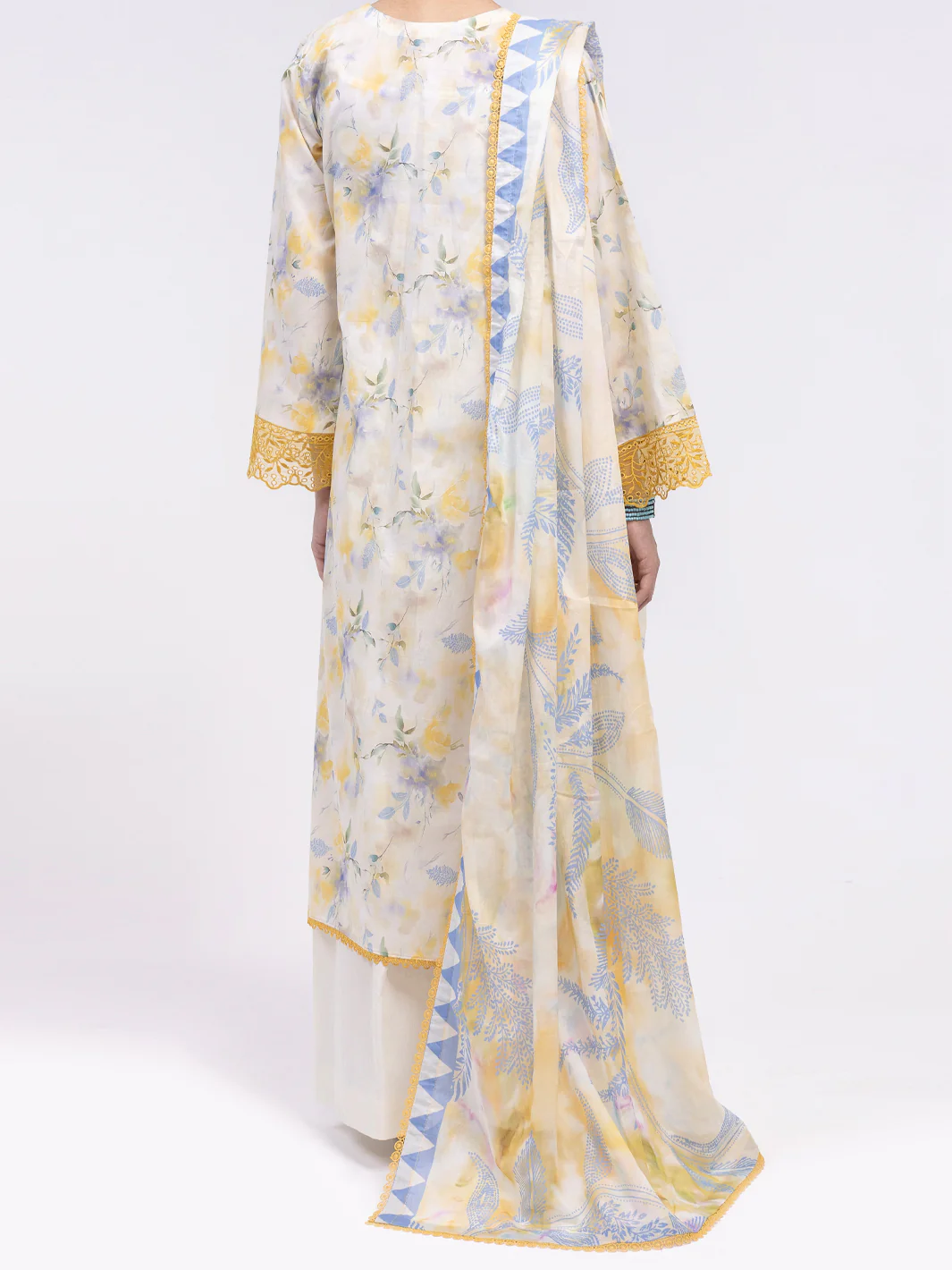 Off White Lawn 2Pc Unstitched - ALP-2PS-LKD-2475 - Image 3