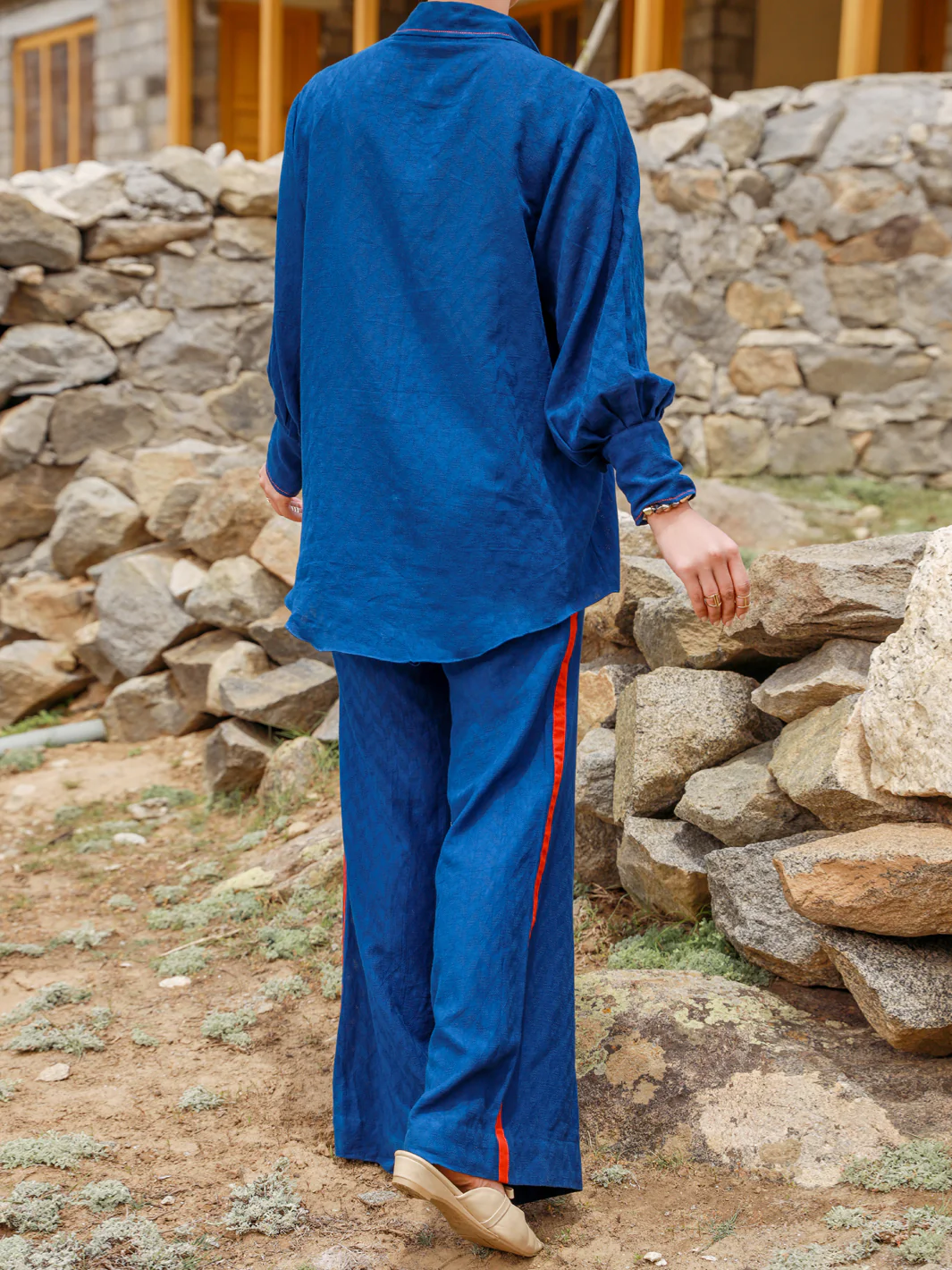 Navy Blue Dobby 2 Piece Stitched - ALP-2PS-LKS-1461 - Image 2