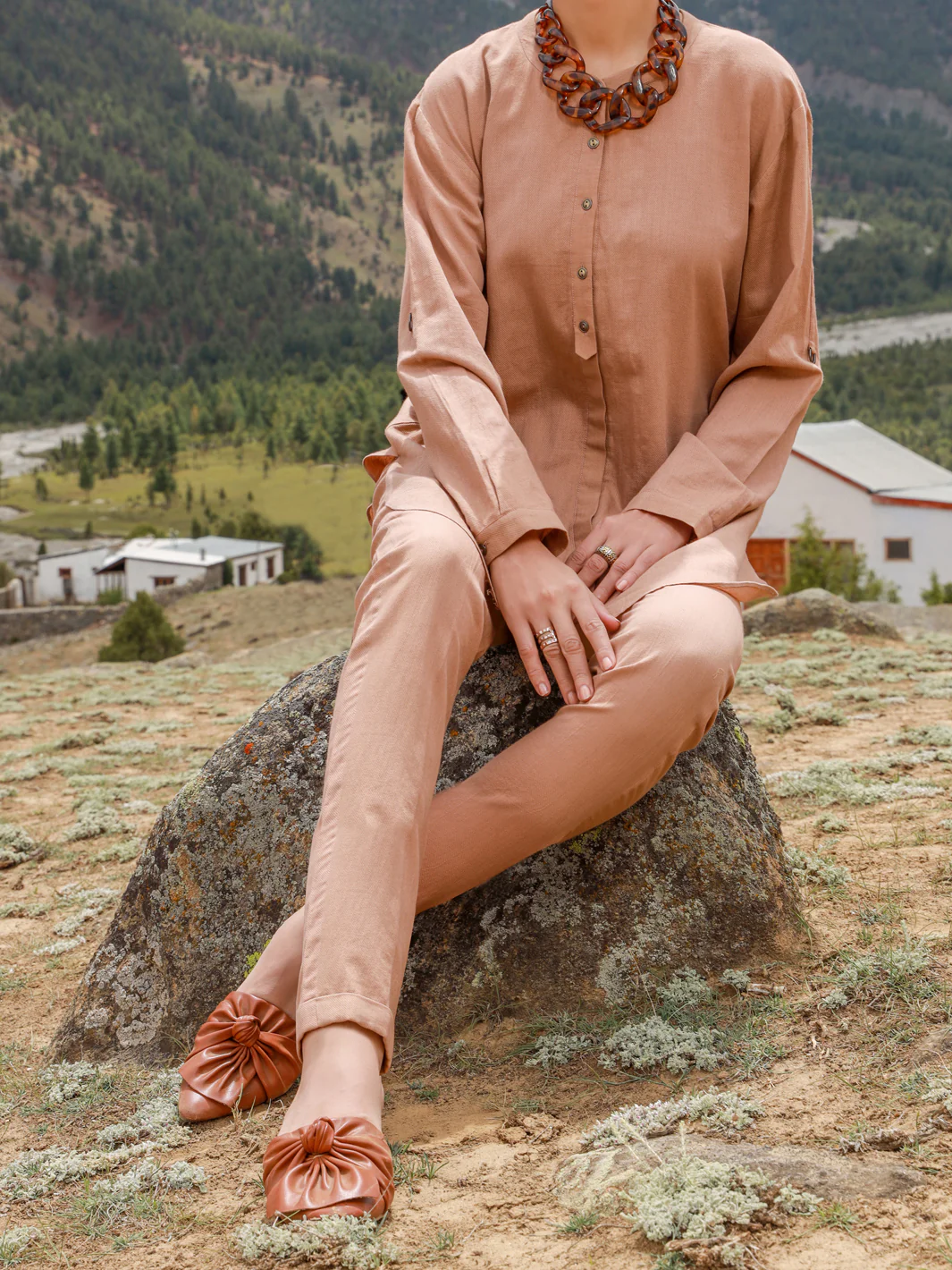 Brown 2 Twill Piece Stitched - ALP-2PS-LKS-1462