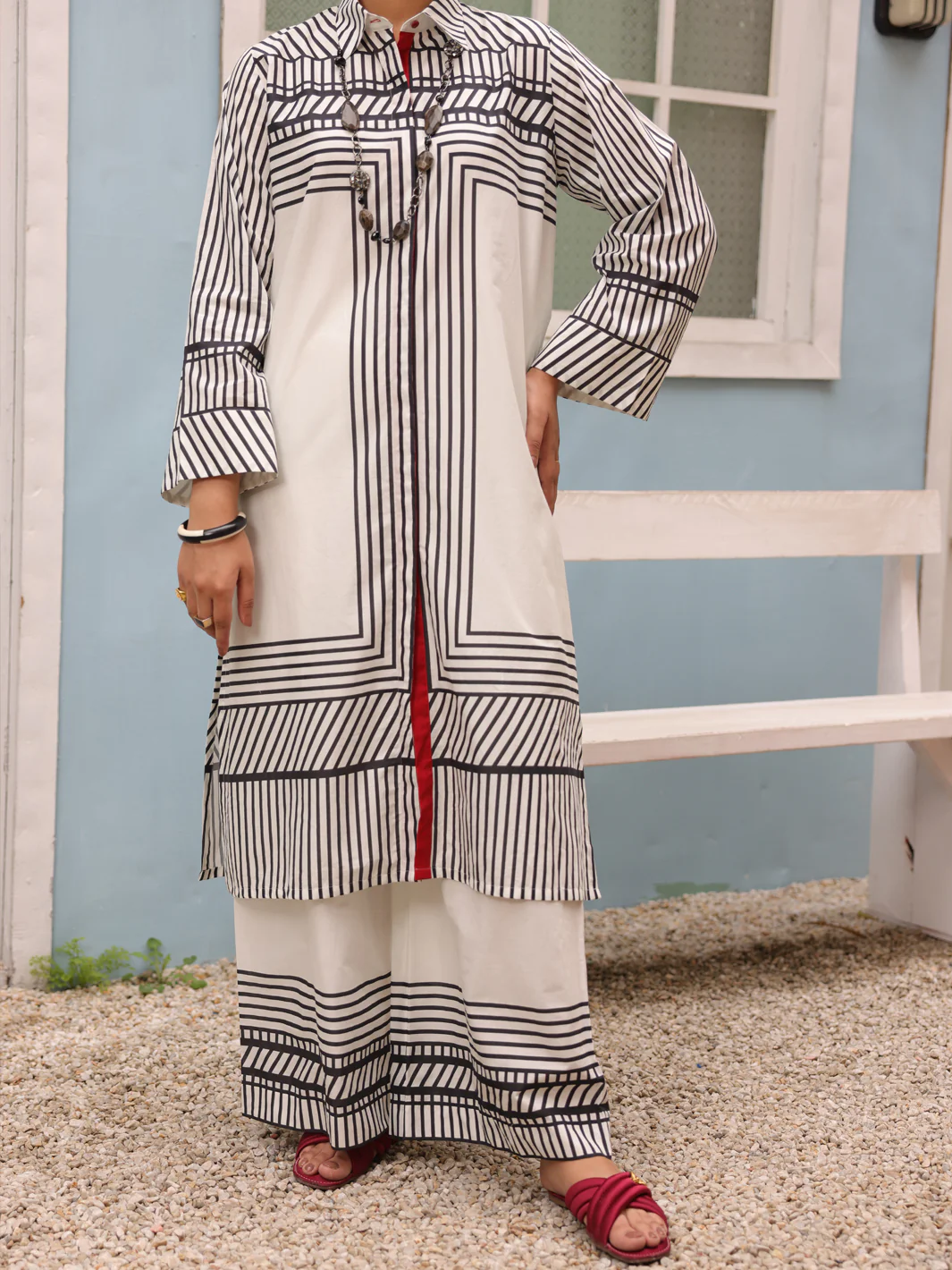 Black & White Cambric 2 Piece Stitched - ALP-2PS-LKS-1692