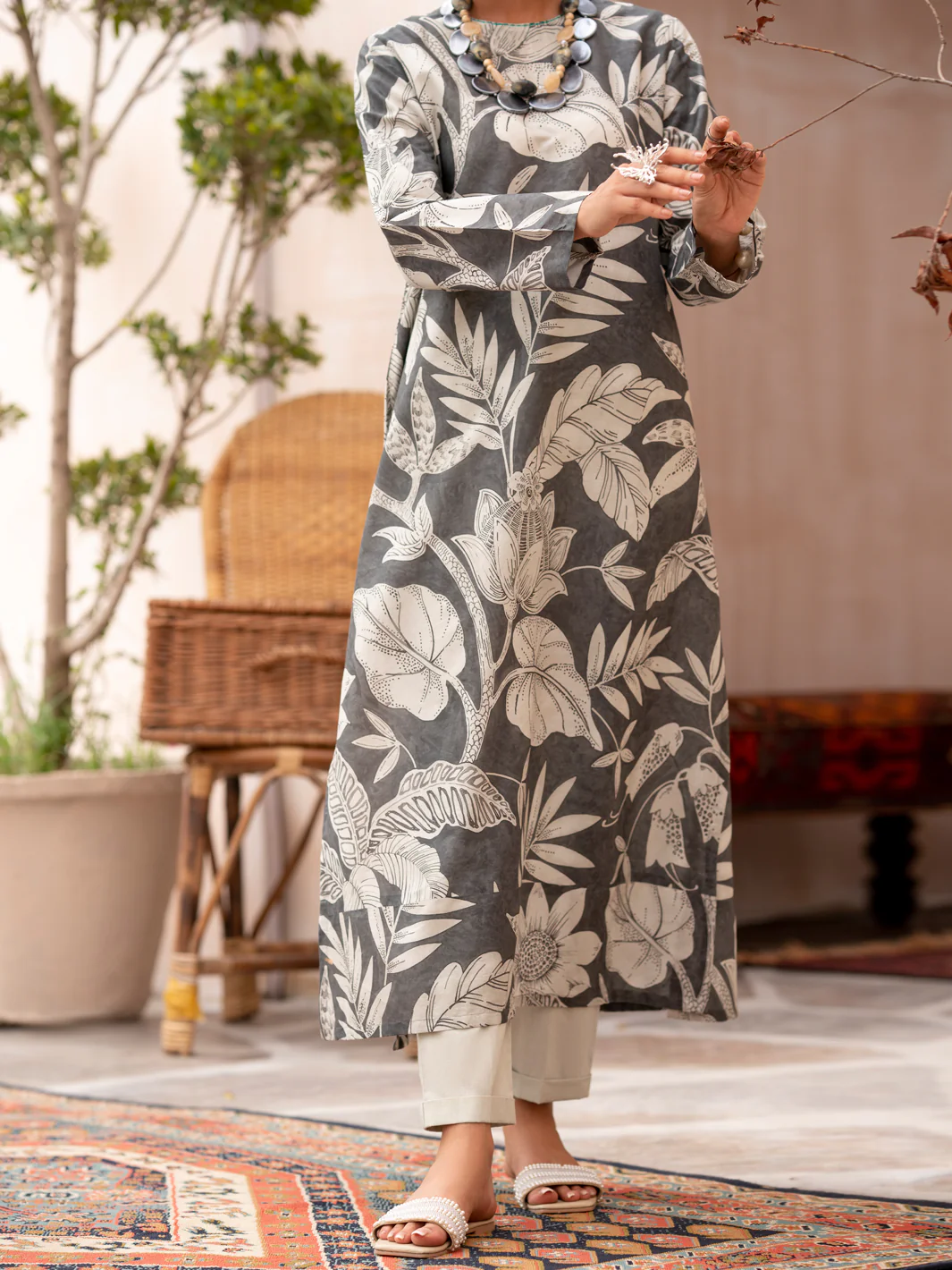 Grey Cambric 2 Piece Stitched - ALP-2PS-LKS-1704 - Image 3