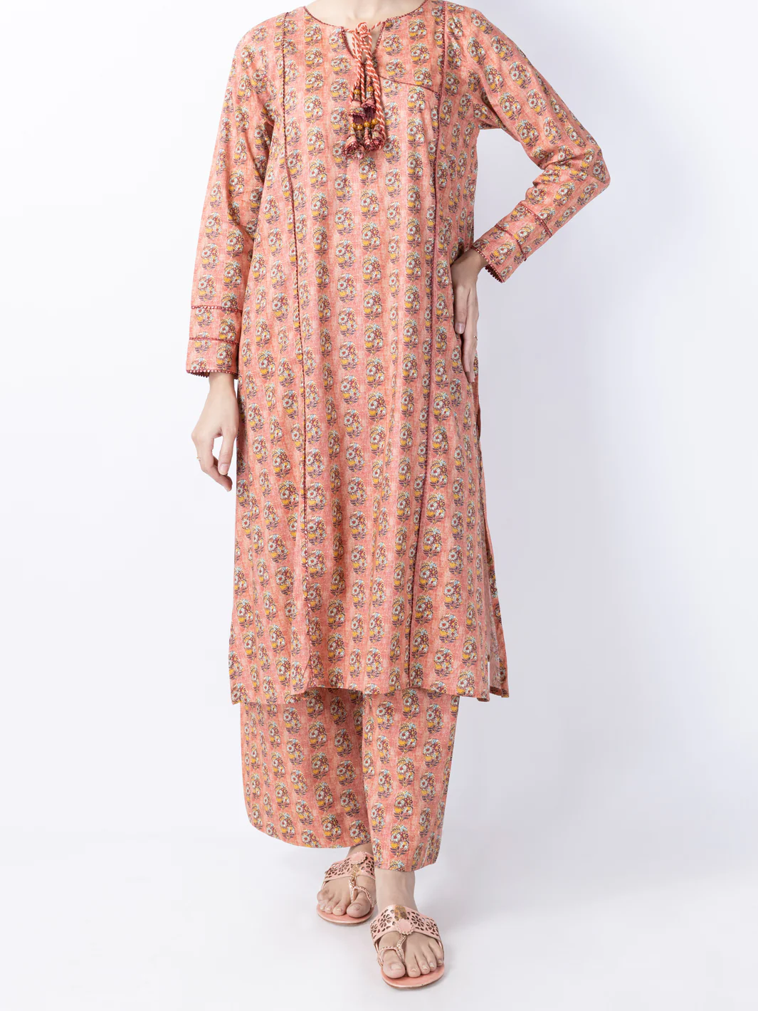 Peach Lawn 2Pc Stitched - ALP-2PS-LKS-1740