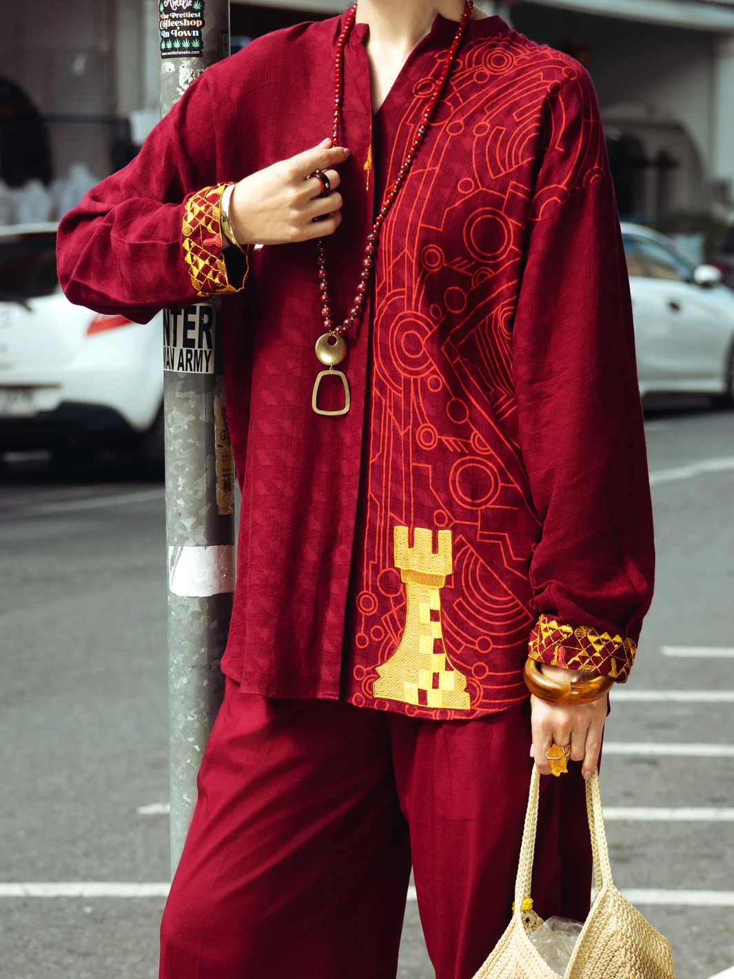 Maroon Dobby Jacquard 2Pc Stitched - ALP-2PS-LKS-1799 - Image 3